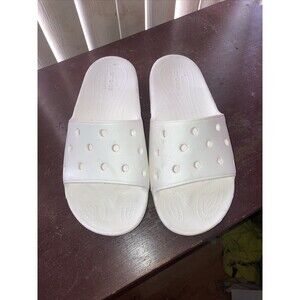 Crocs Iconic Comfort Slides Sandals Unisex White Size Men’s 9 Women’s 11